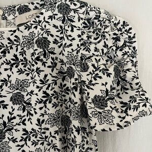 LOFT Black and White Floral Women's dress